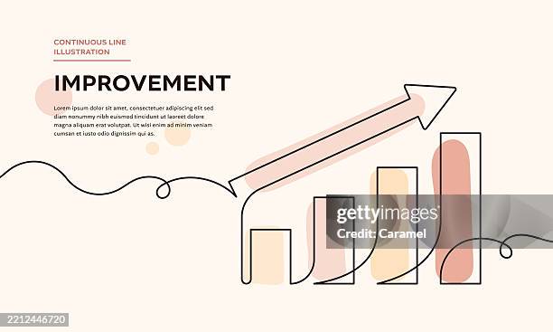 Business Growth Concept Bar Chart And Arrow Continuous Line ...