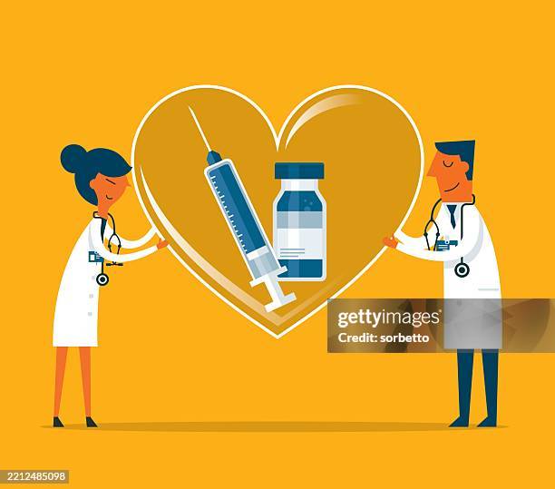 healthcare - syringe with vaccine - endometrial gland stock illustrations