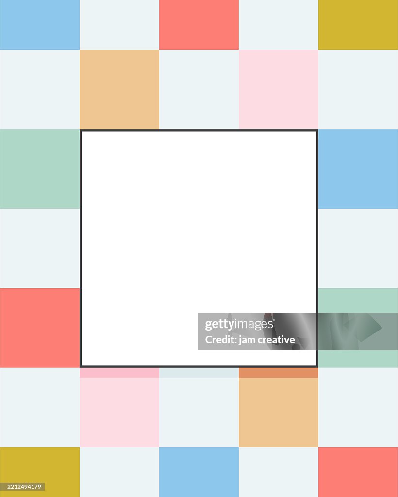 Square Notes Background Outlined Square Sticker Adhesive Note Design Element With Pastel And ...