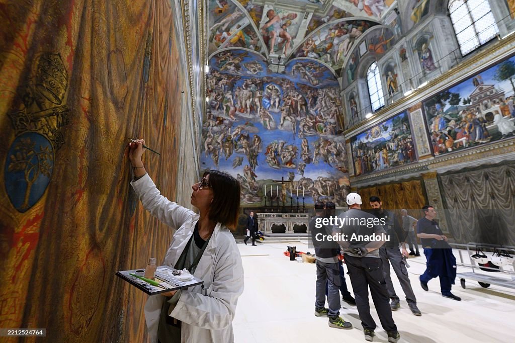 Vatican firefighters install chimney on Sistine Chapel ahead of Papal Conclave