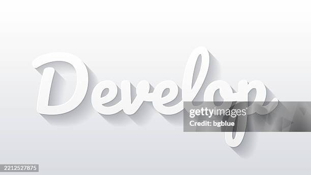 develop - flat design with paper cut effect on blank background - film strip logo stock illustrations