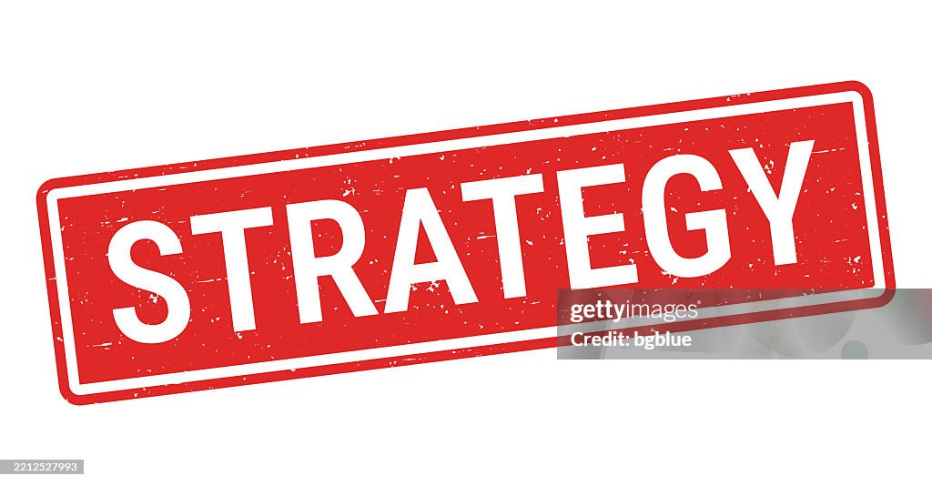 Strategy Red Rubber Stamp On White Background High-Res Vector Graphic ...