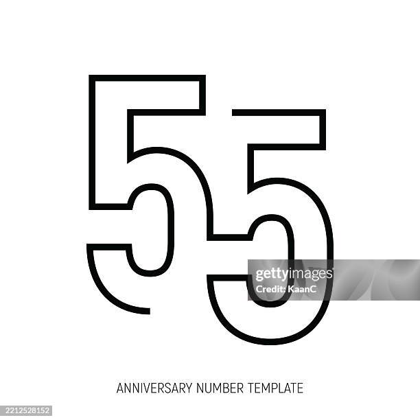 15th Anniversary Lettering Number 15 Editable Stroke Vector Stock