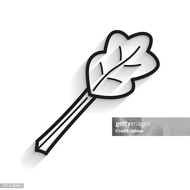 rhubarb. line icon with long shadow on white background - rhubarb stock illustrations