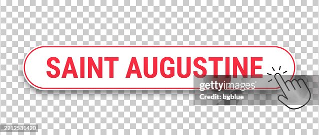 Saint Augustine - 3D click web button with hand cursor on blank background Saint Augustine - 3D click web button with hand cursor on blank background