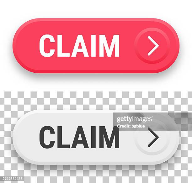 Claim Button Gui Claim 3d Click Web Buttons On Blank Background High-Res Vector Graphic ...