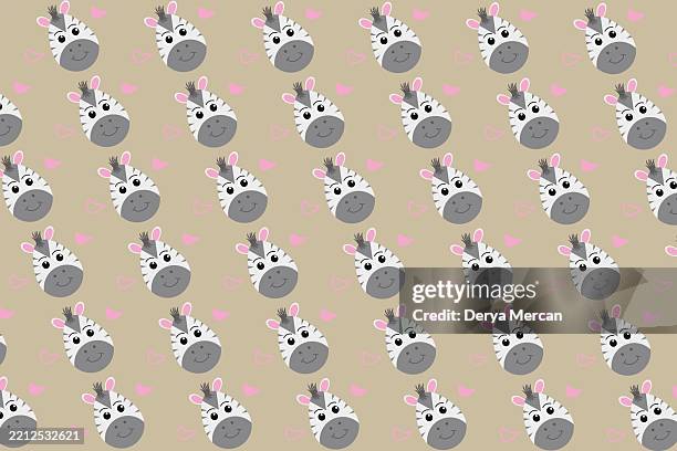 cute seamless pattern on pink background with cozy zebra.. texture for scrapbooking, wrapping paper, invitations. vector illustration. stock illustration - otter stock illustrations