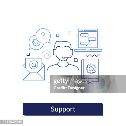 Support Concept Vector Illustration Editable Stroke Vector Design High ...