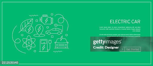 electric car related vector illustration. electricity, charging, sustainability, zero emissions, battery, electric vehicle. - charging station stock illustrations