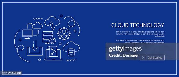 cloud computing related vector illustration. information, network, computer, server, connection, internet, storage - online database abstract stock illustrations