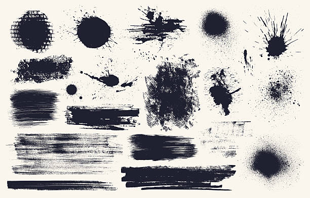 painted textures design elements - scratched stock illustrations