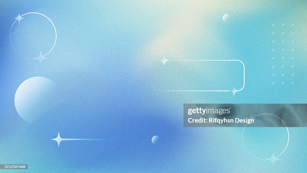 Abstract pastel holographic blurred grainy gradient background with geometric shape element design. For landing page, book covers, brochures, flyers, magazines, any brandings, banners, headers, presentations, and more.