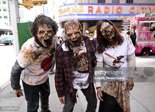 Walkers are seen at Radio City Music Hall during The Walking Dead: Dead City NY Takeover on April 29, 2025 in New York City.
