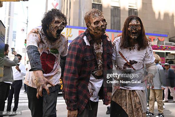 Walkers are seen at Radio City Music Hall during The Walking Dead: Dead City NY Takeover on April 29, 2025 in New York City.