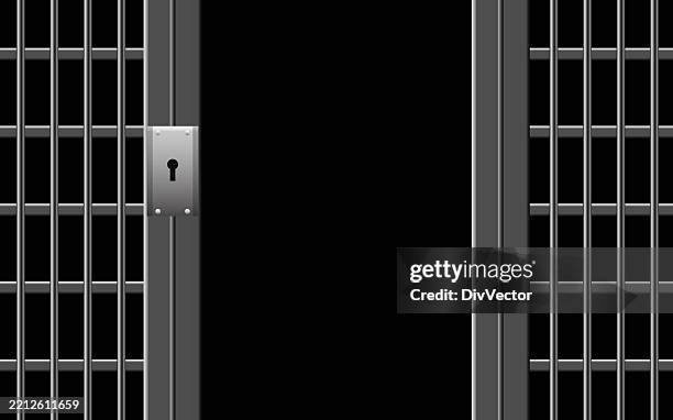 metal prison bars vector background - prison cell stock illustrations