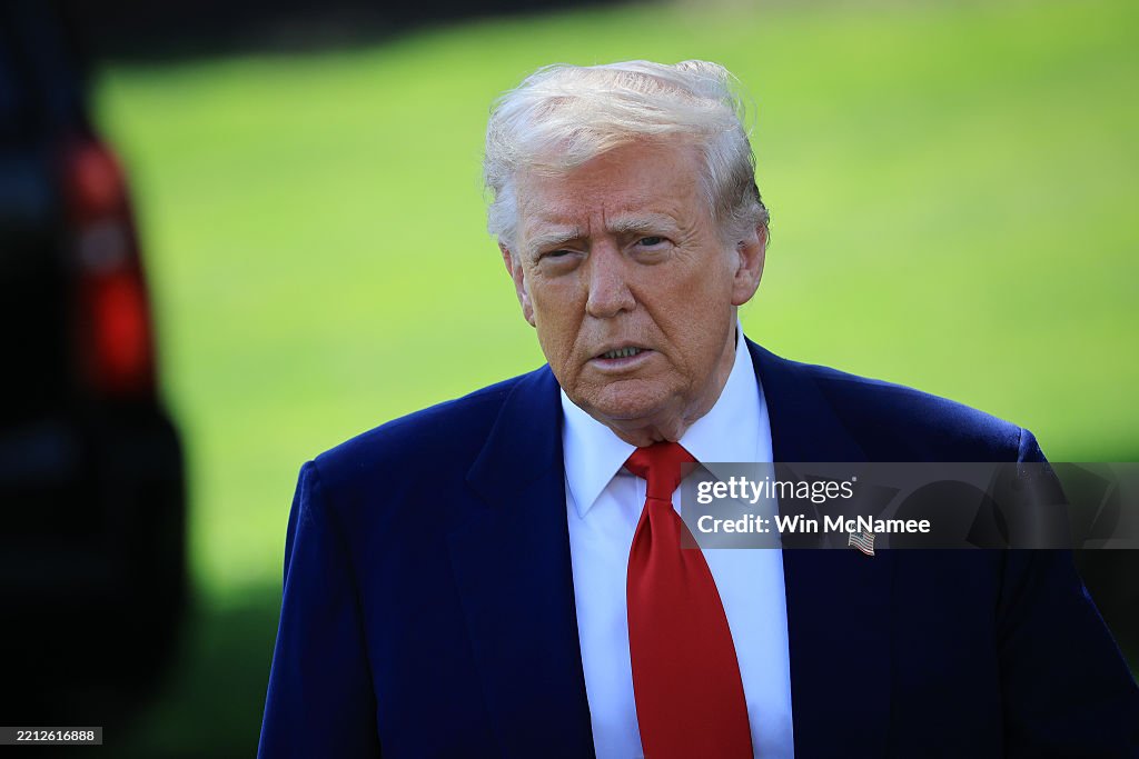 President Trump Departs The White House En Route To Michigan