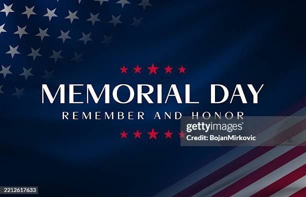 ilustrações de stock, clip art, desenhos animados e ícones de memorial day background, poster. remember and honor. vector - feriado americano memorial day