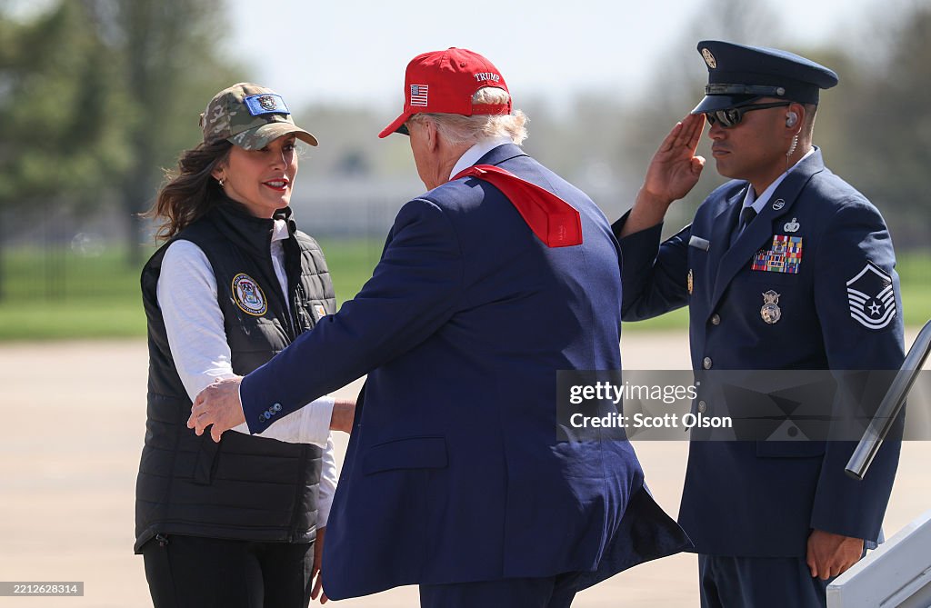 President Trump Visits Selfridge Air National Guard Base In Michigan