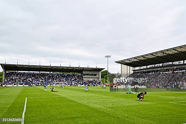General view inside the stadium after the final whistle during the Sky Bet League 2 match between Colchester United and Barrow at the Weston Homes...
