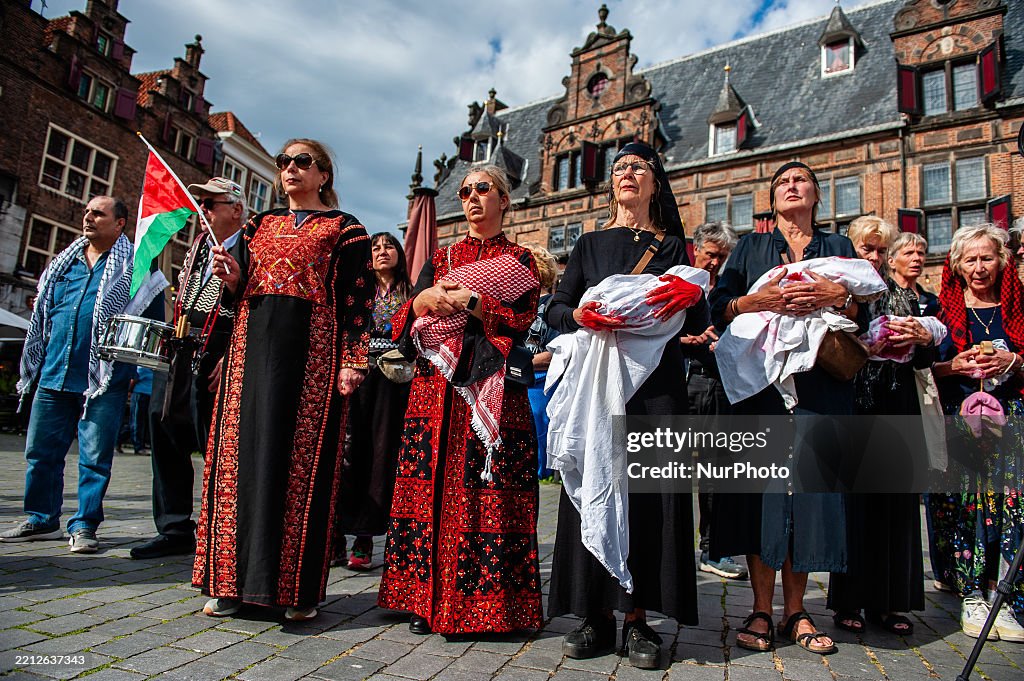 Silent March For The Children Of Gaza, In Nijmegen, Netherlands.