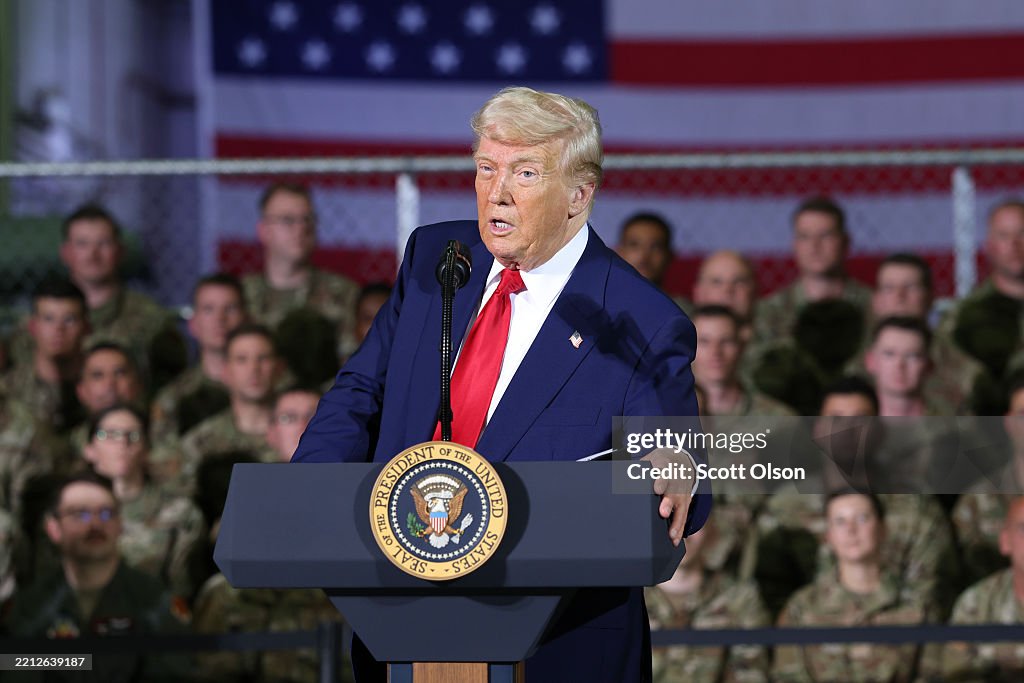 President Trump Visits Selfridge Air National Guard Base In Michigan