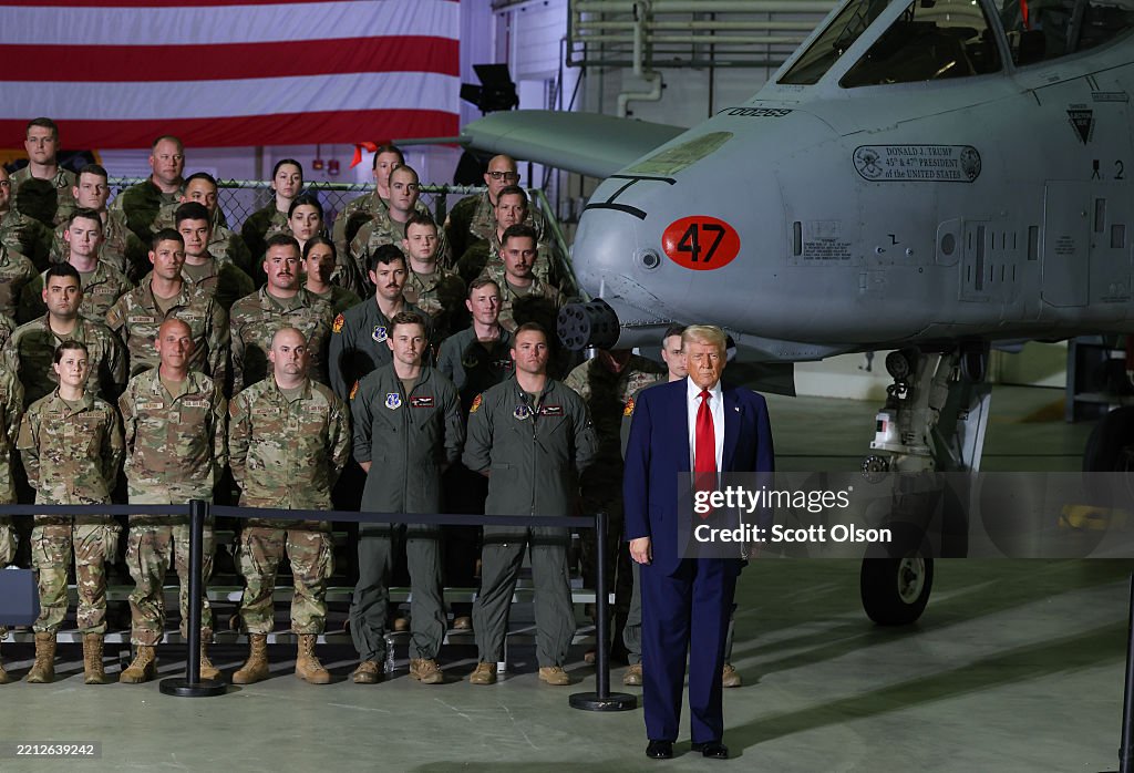 President Trump Visits Selfridge Air National Guard Base In Michigan
