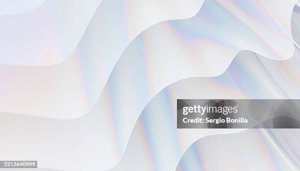 abstract wavy pattern with pearlescent, iridescent hues creating a fluid and smooth appearance. blender 3d illustration - blending abstract stock illustrations