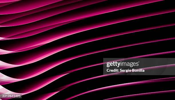 abstract design with flowing pink and black curved lines creating a dynamic pattern. blender 3d illustration - computer screen texture stock illustrations