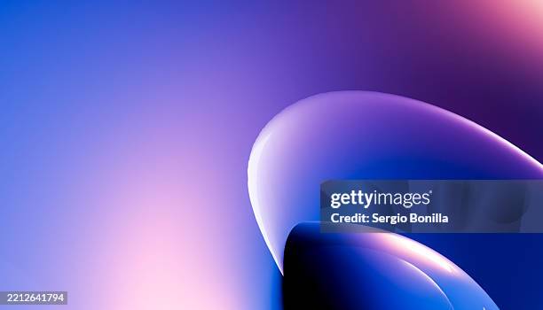 abstract purple and blue gradient with smooth, flowing curved shapes. blender 3d illustration - sci fi screen texture stock illustrations