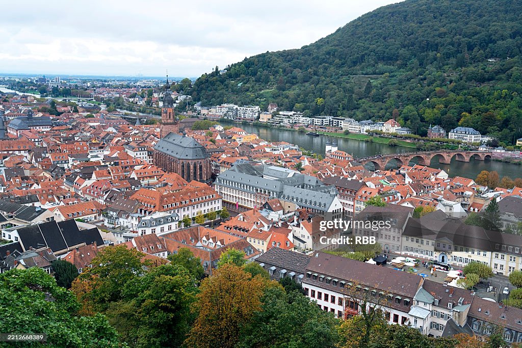 View of Heidelberg city from heidelberg Castle.