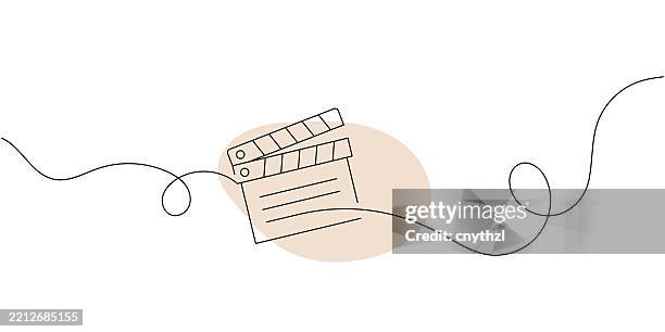 continuous line drawing of cinema icon. hand drawn symbol vector illustration. - cinema stock illustrations