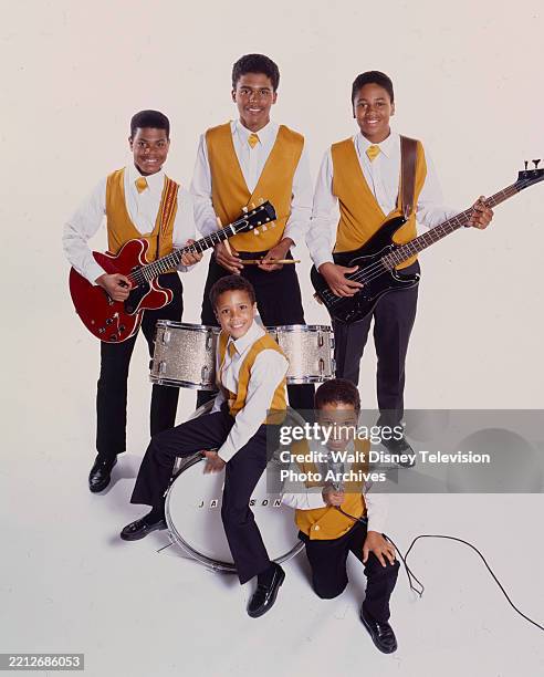 Los Angeles, CA Shakiem Evans, Bumper Robinson, Jermaine Jackson II, Floyd Roger Myers Jr, Alex Burrall as the Jackson 5 promotional photo for the...