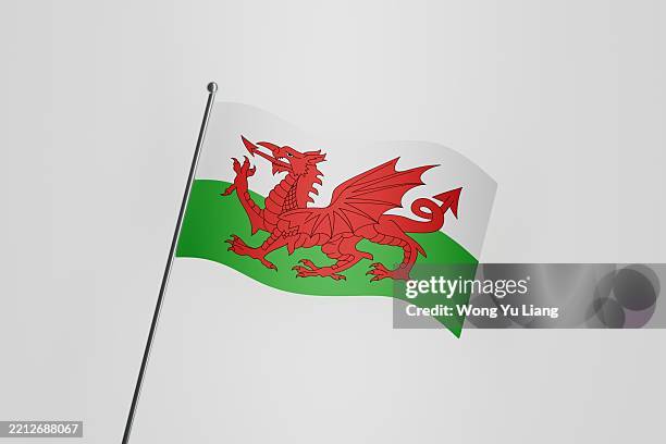flag of wales state flag icon on white background - welsh flag stock pictures, royalty-free photos & images