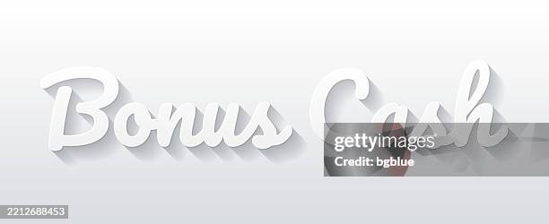 bonus cash - flat design with paper cut effect on blank background - extra bonus stock illustrations