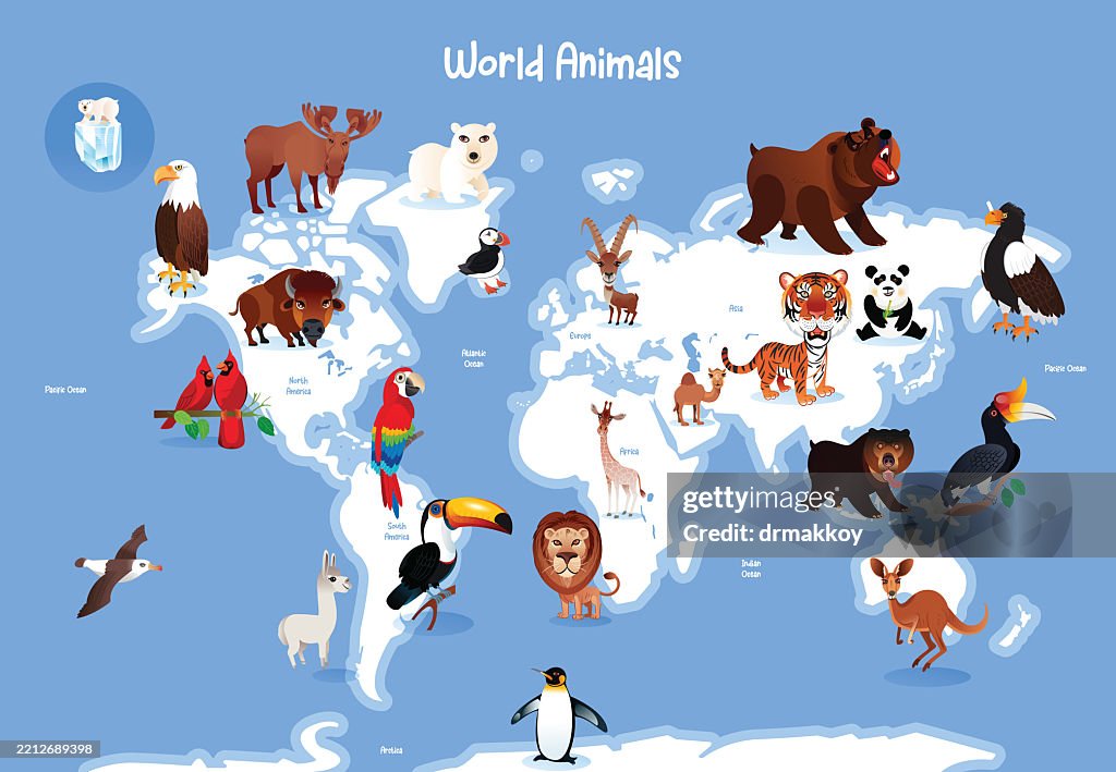 World Animals Map High-Res Vector Graphic - Getty Images
