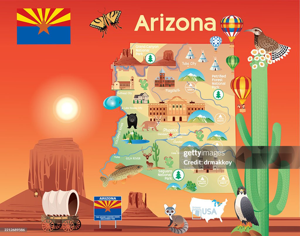 Arizona State Map Poster