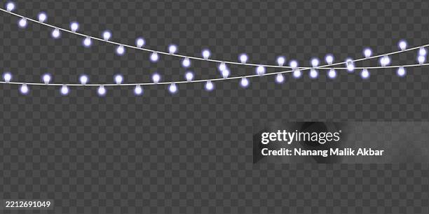 chrismas lights with transparent background - string lights transparent stock illustrations