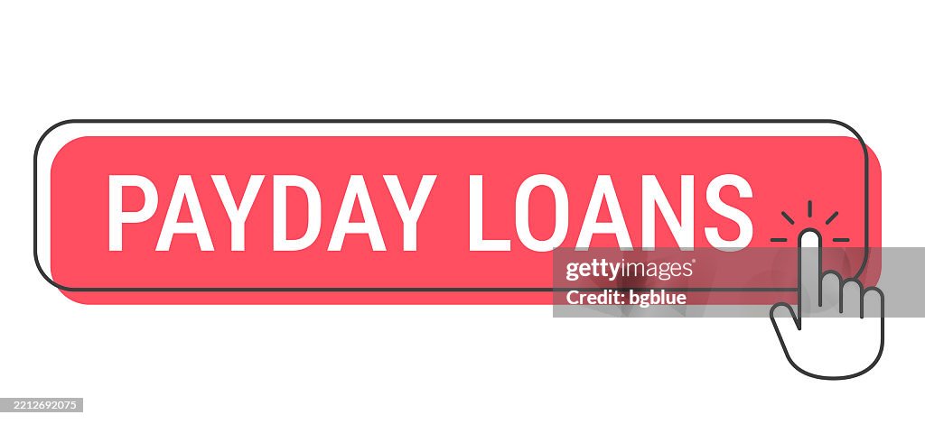 Payday Loans - Click button with hand cursor on white background