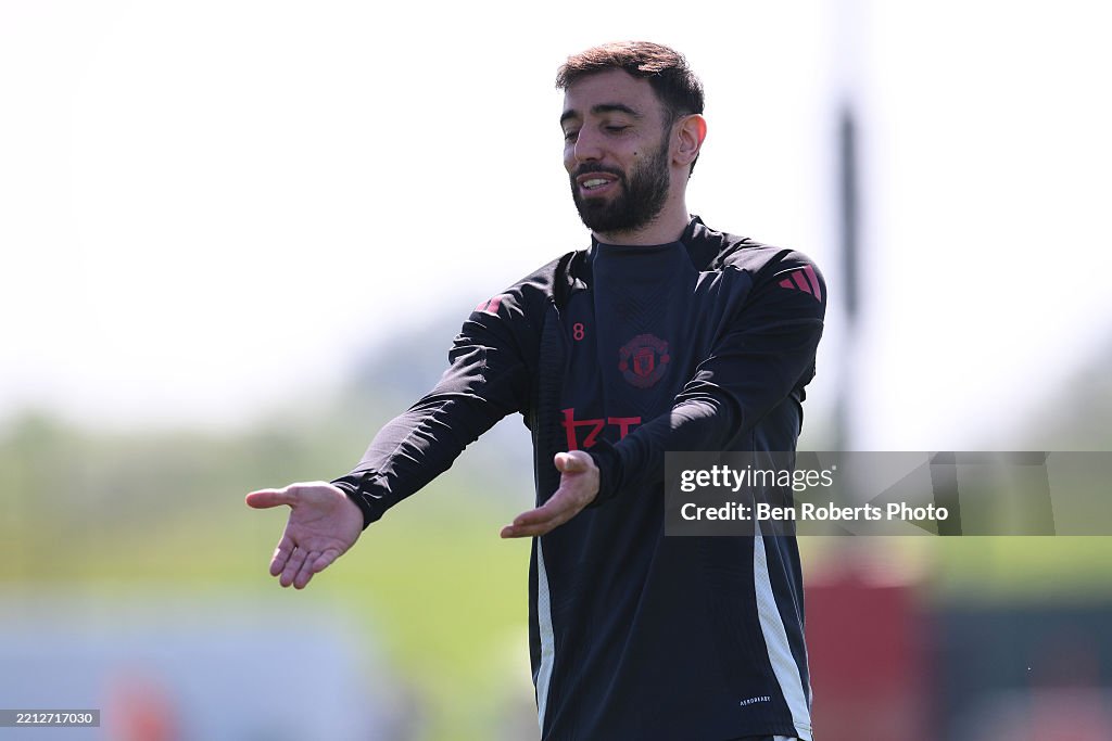 Manchester United Training Session And Press Conference - UEFA Europa League 2024/25 Semi Final First Leg