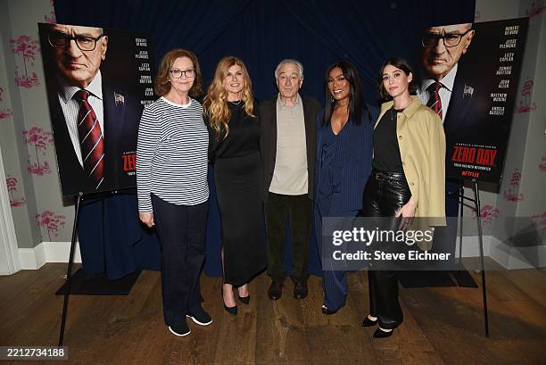 Joan Allen, Connie Britton, Robert De Niro, Angela Bassett, Lizzy Caplan at the "Zero Day" FYC Event held at The Crosby Hotel Theater on May 03, 2025...