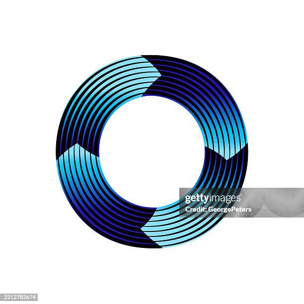 blue progress circle icon - circle bar graph stock illustrations