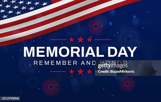 memorial day background, poster, card. remember and honor. vector - memorial day background stock illustrations
