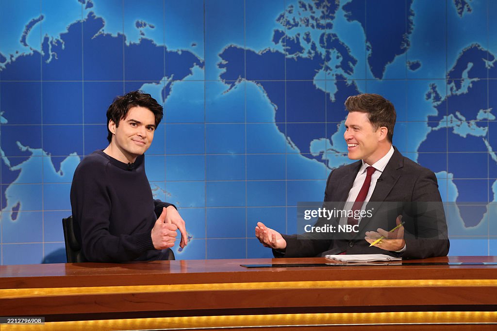 Michael Longfellow And Anchor Colin Jost During Weekend Update On michael-longfellow-and-anchor-colin-jost-during-weekend-update-on