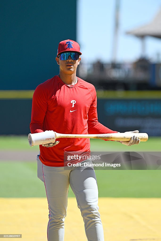 Bryan Rincon Bryan Rincon of the Philadelphia Phillies takes batting practice ...