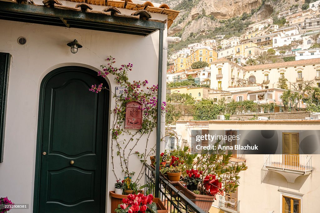 Italy, Amalfi Coast, Positano old town scenery in the spring