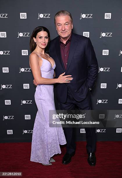 Hilaria Baldwin and Alec Baldwin attend the Jazz at Lincoln Center Gala on April 30, 2025 in New York City.