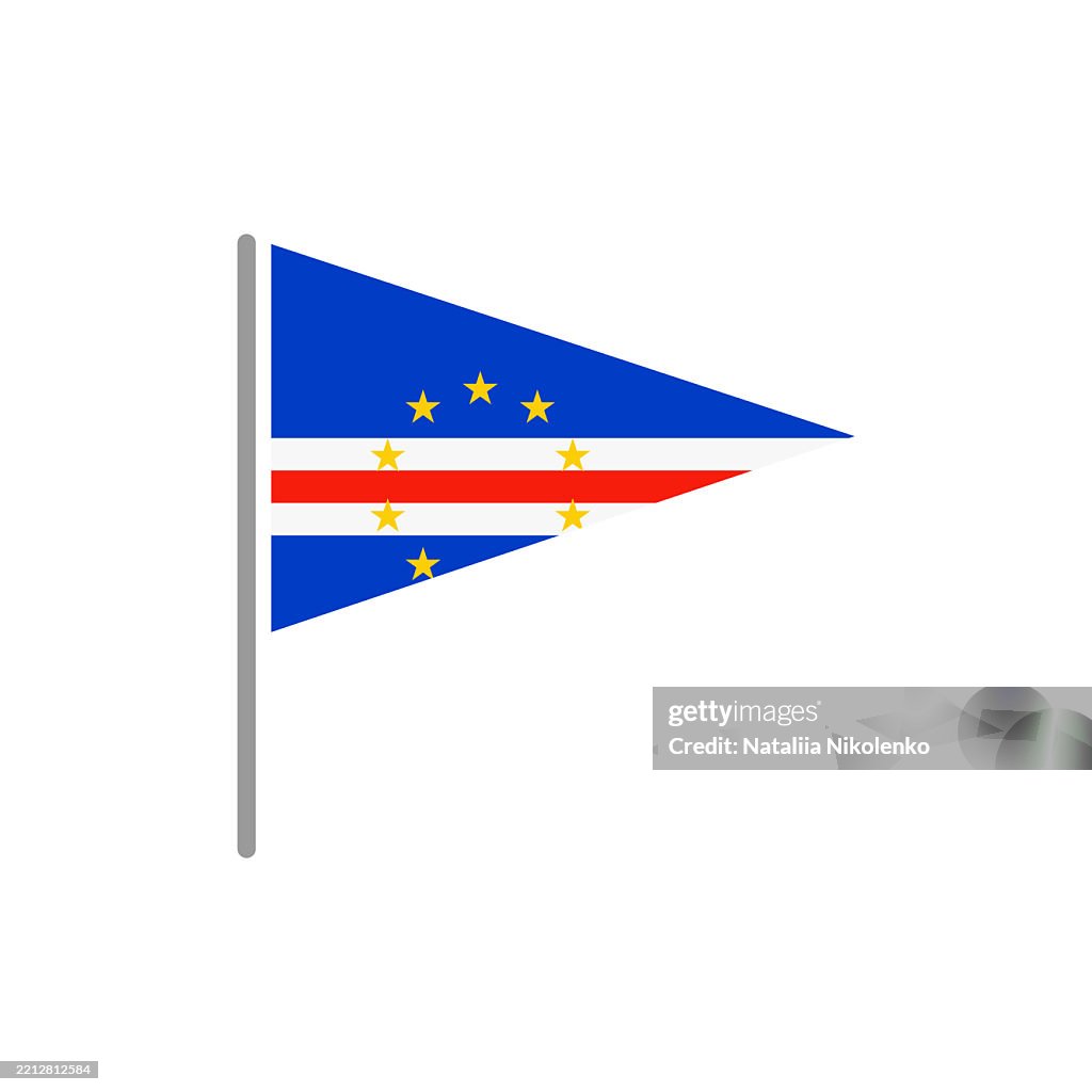 Cape Verde - Flag Pin Flat Triangular Icon.