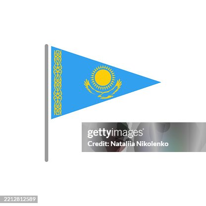 Kazakhstan - Flag Pin Flat Triangular Icon. Kazakhstan - Flag Pin Flat Triangular Icon.