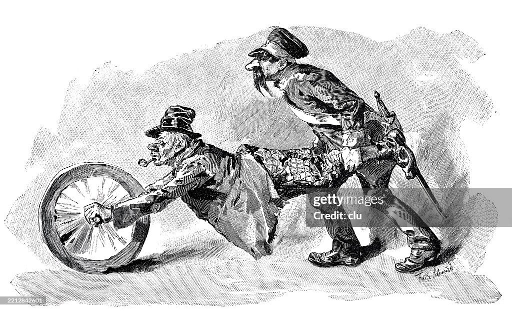 Carnival in Cologne, the funny wheelbarrow