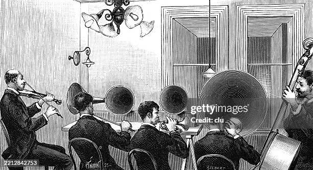 illustrazioni stock, clip art, cartoni animati e icone di tendenza di un concerto telefonico a new york - concerto classico